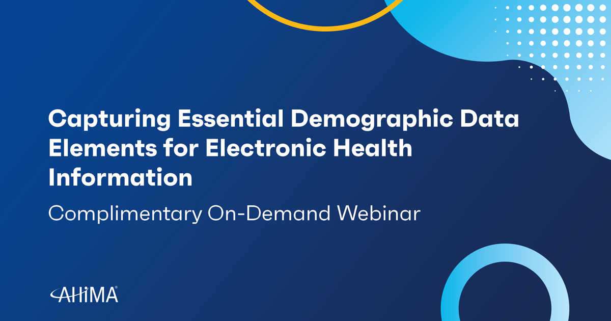 Capturing Essential Demographic Data Elements for Electronic Health Information